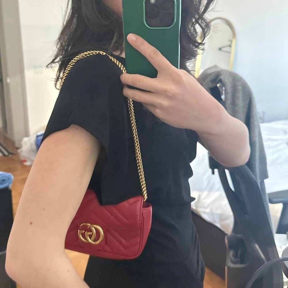 Red Gucci bag